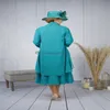 Robe mère de la mariée turquoise gracieuse avec veste, 2 pièces élégantes en mousseline de soie pour invités de mariage, robe de soirée formelle pour deuxième fête, vêtements pour occasions spéciales, 2023