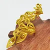 Обручальные кольца Открытое кольцо с павлином из желтого золота с наполнителем Женские свадебные украшения с изображением Феникса