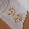Brincos pendurados austyn criativo design simples bloqueio duplo quadrado 14k ouro real requintado cobre incrustado zircão brincos femininos