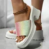 Sandals Open Toe Thick Heels High Women Slippers Platform Fashionable Casual Earth Runners