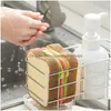 Rengöringsborstar Creative Toast Shape Dish Washing Sponges Washable Scrubber Tools For Pots Dish Kitchen Accessories Hushåll Rengör Dhaco