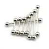 Labret Lip Piercing Jewelry 50pcslot Industrial Barbells Stainless Steel Straight Barbell Tongue Bars Nipple Rings Body 14g 230906