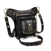 Midjeväskor Gotiska midjan Lårväska Skull Studded Decor Crossbody Bag Steampunk Halloween Outdoor Purse Y2K Style Bag 230907