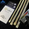 Heißer Verkauf Großhandelspreis S925 Sterling Silber Gra Zertifikat Iced Out Moissanit Cuban Link Chain Wiwqd