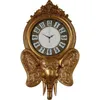 Wall Clocks European Style Elephant Clock American Silent Villa Feng Shui Decoration In The Living Room Fashion Art Retro