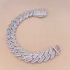 Fine Clasp18mm Fully Hip Sterling Jewelry Luxury Moissanite Diamond Necklace Hop Silver Custom Chain Baguette Men Cuban Link vvs dxnar