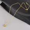 Pendant Necklaces Gold Color Apple Necklace For Women Marriage Wisdom Fruits Titanium Steel Charm Fashion Jewelry Gift Wholesale(GN887)