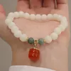 Lotus Natural Jade Agate Halcedony Charm White Buddha Beads Bodhi Bracelets Women Fine Biżuteria