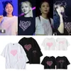 여자 Tshirt 4 Girls Kpop 당신은 태어난 핑크 투어 보컬 콘서트 똑같은 tshirt oneck cotton long short short y2k 오버 크기 Rop Crop Top 230906