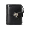 Genuine leather multi-function women designer wallets RFID-protected oil wax cowhide lady fashion casual coin zero card purses female popular clutchs no476