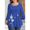 Women's TShirt Fashion Women Blouse Shirt Patchwork Pullover Top Long Sleeve ONeck Elegant Female Casual Loose Tee Plus Size Femme Blusa 230906