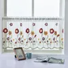 Curtain 1 Sheet Short Fashion Wear-resistant Window Sheer Decorative Flower Embroidered For El