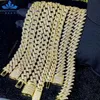 Heißer Verkauf Großhandelspreis S925 Sterling Silber Gra Zertifikat Iced Out Moissanit Cuban Link Chain Wiwqd