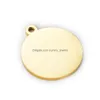 Charms Mylongingcharm 30Pcs Laser Engraved Custom Your Or Design Engravable Round Tags Necklace Pendant Bracelet Steel 230131 Drop Del Dh4Jp