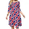 Casual Dresses Flags Dress Canada Flag Elegant Summer Sexy Square Collar Street Fashion Printed Big Size 5XL