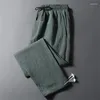 Pantalons pour hommes pantalons De survêtement en soie glacée pantalons d'été grande taille décontracté homme 2023 Style pantalons De Hombre