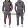 Tute da uomo CCM 2023 Set da uomo di alta qualità per il tempo libero Camicia sportiva con cappuccio tinta unita + Pantaloni 2 pezzi Abiti da uomo Streetwear Joogers abbigliamento x0907