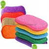 Sponzen Schuursponsjes Nieuwe Keuken Schoonmaken Schrobben Sponzen Herbruikbare Niet-kras Microfiber Scrubber Spons Home Clean Pot Pan Schotel Dhdrx