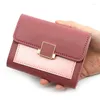 Porte-cartes femmes portefeuilles simples en cuir PU femme porte-monnaie Mini moraillon solide multi-cartes titulaire court mince dame poche sacs d'argent