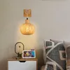 Wall Lamp ZK40 E27 Creative Bamboo Decorative Background Bedroom Bedside Restaurant Indoor