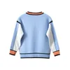 Пуловер, весна-осень 2023, детский свитер с длинными рукавами и v-образным вырезом, вязаное пальто для мальчиков, однобортная куртка, детская верхняя одежда, падение 230906