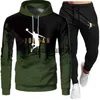 Tracksuits masculinos novos homens mulheres jaqueta tracksuit hoodies casual pulôver grosso e calça longa 2 peças conjunto outono velo jogger esportes terno x0907 3oeg