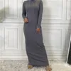 Etnische kleding Ramadan Wintertrui Moslim binnenjurk voor Abaya Lange mouw Effen Slanke Maxi-jurken Dames Pakistaanse islamitisch