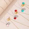 Vergulde ontwerper gouden liefde hart hanger ketting brief vrouw titanium staal blauw roze groen sieraden Valentijnsdag hoge kwaliteit kerstcadeau