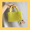 Evening Bags Love Solid Color Clear Purses Handbags Jelly Pink Yellow Handmade Pvc Bag Fairy Peach Heart Beaded Gree Totes