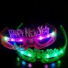 UPS Party LED Lunettes brillent dans le noir Halloween Noël Mariage Carnaval Fête d'anniversaire Accessoires Accessoire Néon Clignotant Jouets 907