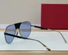 220S Silver Pilot Metal Sunglasses Blue Lens Men Designer Sunnies Gafas de sol Designer Sunglasses Shades Occhiali da sole UV400 Protection Eyewear