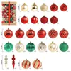 Décoration de fête 70pcs / boîte Ensemble de boules de Noël Peint en polystyrène Ornement X-MAS Arbre Navidad Année créative 2023 Boules