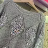 Kadın Örgü Sonbahar Kış Yuvarlak Yaka Vintage Pullar Sıcak Süvari Bayanlar Günlük Moda Külotu Üstler Kadınlar Şık Trend Jumper