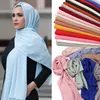 Lenços elegantes modestas mulheres bolha chiffon sólido oversizes muçulmano cabeça lenço senhoras xale e envoltório feminino foulard hijab stoles 230907