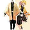 Costume a tema Anime Demon Slayer Kimetsu No Yaiba Tanjirou Kamado Nezuko Cosplay Donne e uomini Kimono Bambini Set di costumi cosplay 230907