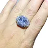 サイズ610ユニークな結婚指輪豪華なジュエリー925スターリングシルバープリンセスカットホワイトトパーズラージCZダイヤモンドジェムストーンエタニティWOM3090651
