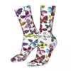 Herrensocken mit Schmetterlingsmuster, für Herren und Damen, Polyester, modisch, bunt, Schmetterlinge, Neuheit, Frühling, Sommer, Herbst, Winter, Geschenke