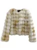 Women's Fur Faux Fur UCXQ Fashion Long Sleeve Zipper Design Tie Dye Faux Fur Coat For Women 2023 Autumn New Casual O-neck Waterproof Mink Overcoat x0907