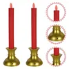 Candle Holders 2 Pcs USB Charging Lights Red Lamps Tapered Candles Reusable LED Decor Headband Flameless