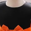 Vestidos da menina do miúdo meninas vestido com bolsa de ombro abóbora halloween impressão arco crianças lugar para o casamento da criança