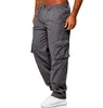 Herren-Cargohose mit mehreren Taschen, Arbeitshose, entspannte Passform, elastische Taille, lässige Hose, Outdoor-Wandern, taktische Hose