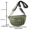 Waist Bags Ethnic Style Waist Bag Embroidery Handbag Purse Pu Leather Fanny Pack For Women Boho Beach Crossbody Chest Bag Banana Belt Bags 230907