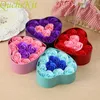 Decorative Flowers 11Pcs/Box Artificial Flower Rose Head Soap Heart Shape Romantic Gift Box For Souvenir Valentine's Day Gifts Wedding Decor