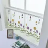 Curtain 1 Sheet Short Fashion Wear-resistant Window Sheer Decorative Flower Embroidered For El