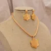 Necklace Earrings Set Dubai Gold Color Jewelry For Women Plated African Charm Wedding Ethiopian Arabic Hand Luxury