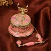 Bouteilles de rangement Vintage téléphone forme bijoux bibelot boîte à charnière figurine étui émail strass décor anneau organisateur cadeau créatif