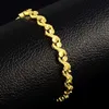 Charm-Armbänder, 24-karätiges Echtgold-Armband, Blumen-Goldarmband für Damen, Hochzeitsschmuck, Geschenk, 6 mm, R230907