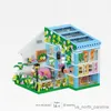 Block City Street Construction Coffee Shop Flower House Studio Building Block Set Education Toys for Girls Kids R230907