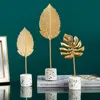 Decorative Objects Figurines Nordic Gold Ginkgo Leaf Crafts Leaves Sculpture Luxury Living Room Decor Home Decoration Accessories Office Ornaments 230906