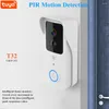 Doorbells T32 Tuya Video Kapı Zili Su Geçirmez Kamera Destekler 2.4G Hz/5G Hz Çift Modlu WiFi Gerçek Zamanlı Push Dili Intercom Uygulamada